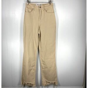 Social Tourist Ultra High Rise Straight Jeans Cream Tan Denim Womens 26 NEW‎